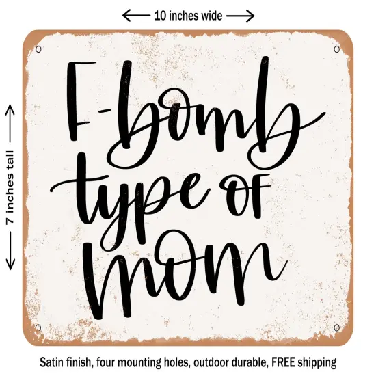 DECORATIVE METAL SIGN - Fbomb - Vintage Rusty Look {1}