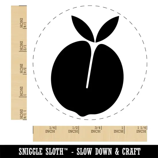Peach Silhouette Fruit Rubber Stamp for Stamping Crafting Planners {1}