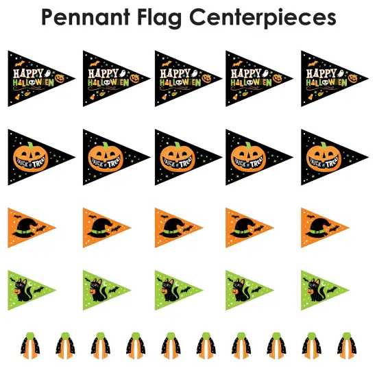 Big Dot of Happiness Jack-O'-Lantern Halloween - Triangle Kids Halloween Party Photo Props - Pennant Flag Centerpieces - Set of 20 {7}