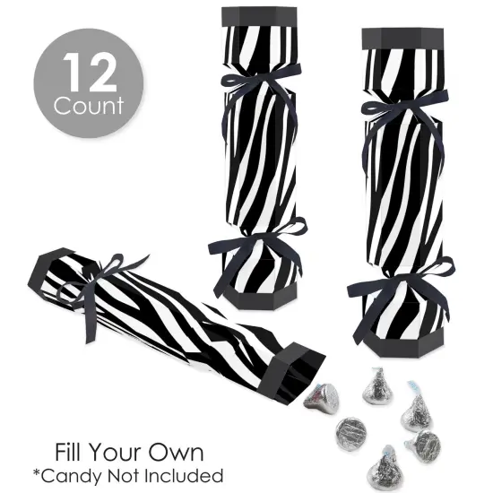 Big Dot of Happiness Zebra Print - No Snap Safari Party Table Favors - DIY Cracker Boxes - Set of 12 {4}