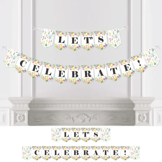 Big Dot of Happiness Wildflowers - Boho Floral Party Bunting Banner - Party Decorations - Let's Celebrate {1}