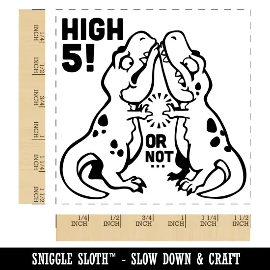 Tyrannosaurus Rex T-Rex Dinosaur Friends Can't High Five Self-Inking Rubber Stamp Ink Stamper Blue {1}