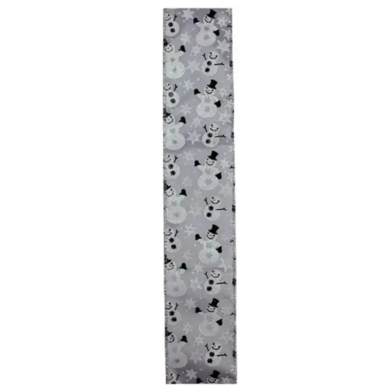 Northlight Silver Snowmen and Snowflakes Wired Christmas Craft Ribbon 2.5" x 10 Yards {3}