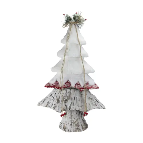 Northlight Snow Cap and Sweater Christmas Tree with Pine Decoration - 22" - White and Red {1}