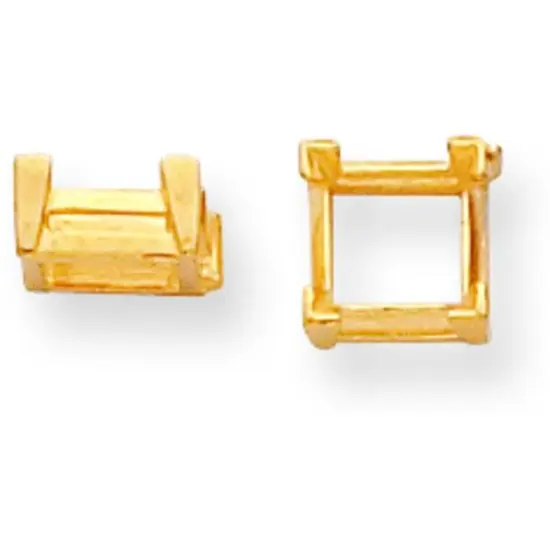 14K Gold 4 Prong Princess Airline V-End Setting (1.25 To 7.00Mm) {1}