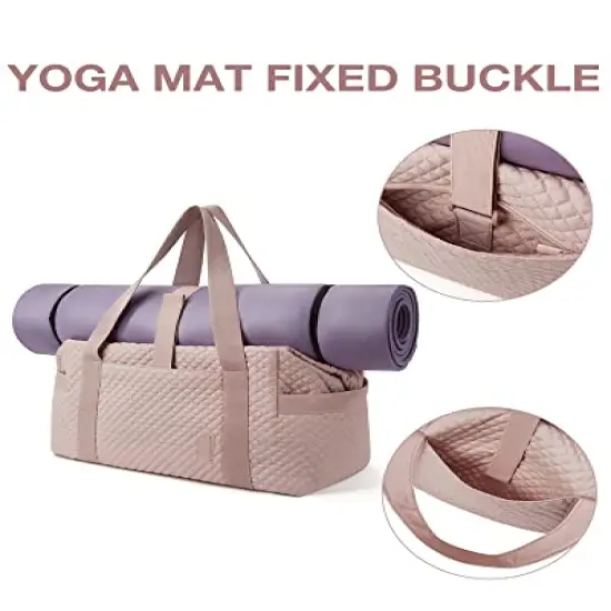 Weekender Bags for Women - Gym Bag with Yoga Mat, Travel Duffle Overnight Bag for Essentials, Large Hospital Bag for Labor and Delivery (Pink) {5}