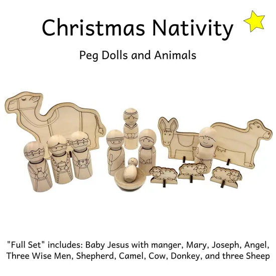 Christmas Nativity Peg Doll Set by Pegsies&trade; {6}