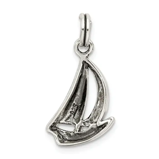 Sterling Silver Sailboat Charm Jewelry Boat Jewelry 20mm x 12mm {3}