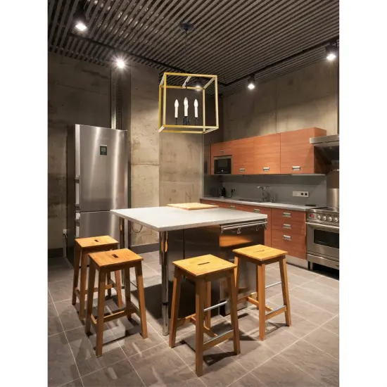 Eclipse 4 light Brass and Black pendant {2}