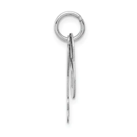 14K White Gold Polished Lock & Key Charm Pendant Jewerly 20mm x 7mm {4}