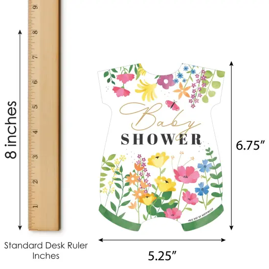 Big Dot of Happiness Wildflowers Baby - Picture Bingo Cards and Markers - Boho Floral Baby Shower Shaped Bingo Game - Set of 18 {6}