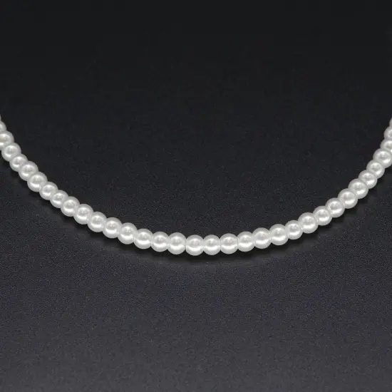 4 Strands of 4mm White Glass Pearl Beads - 800 on 30-Inch Strands {2}