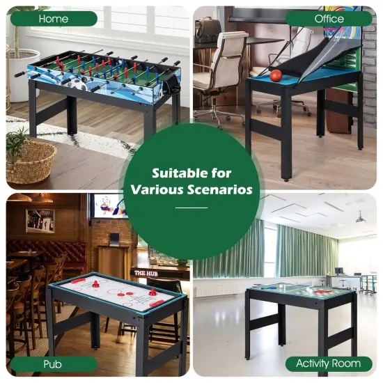 Costway 14-in-1 Combo Game Table Set with Foosball Air Hockey Ping Pong Chess Shuffleboard {6}