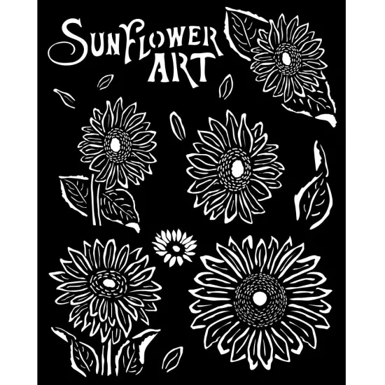 Stamperia Stencil 7.87"X9.84"-Sunflower Art Sunflowers {1}