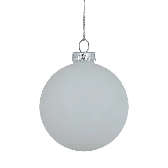 Northlight Matte Christmas Tree Glass Ball Ornaments - 3" - White - 4ct {4}