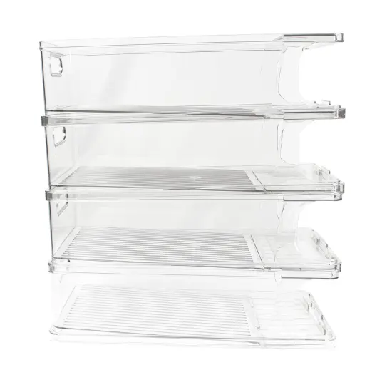 Creekview Home Emporium 4pk Clear Storage Bins - 13.5 x 7.3in Soda Can Organizer {6}
