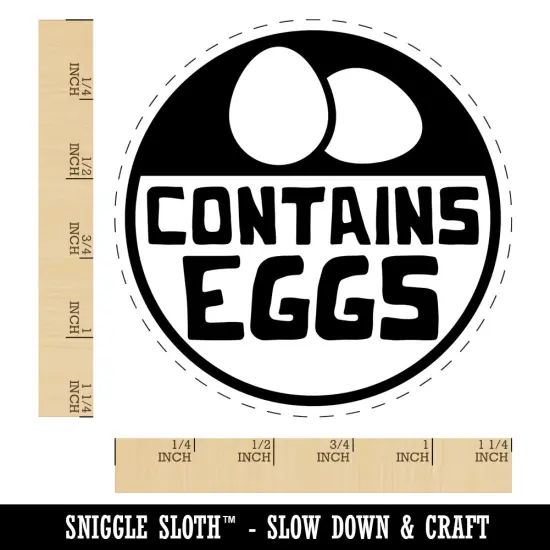 Contains Eggs Allergy Warning Rubber Stamp for Stamping Crafting Planners {1}