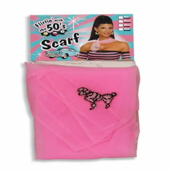 50's Poodle Pink Adult Costume Scarf {1}