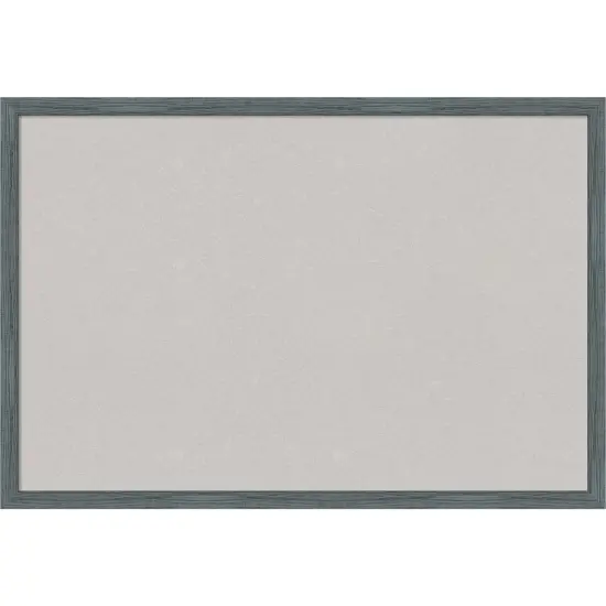 Dixie Blue Grey Rustic Narrow Wood Framed Corkboard, Grey Cork {1}