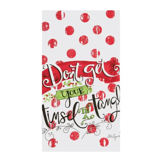 Tinsel In A Tangle Printed Flour Sack Kitchen Towel Dishtowel {1}