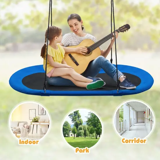 60 Inch Saucer Surf Outdoor Adjustable Swing (Only swing) Blue and Black {2}