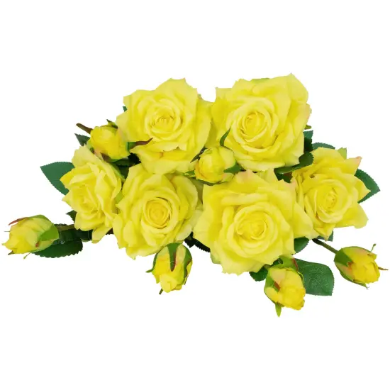 Northlight Real Touch&trade; Yellow Artificial Rose Stems, Set of 6 - 19" {7}