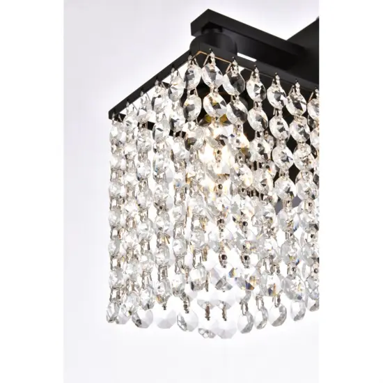 Phineas 1 light bath sconce in black with clear crystals {4}