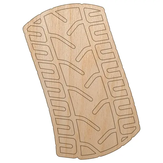 Tire Tread Track Unfinished Wood Shape Piece Cutout for DIY Craft Projects {7}