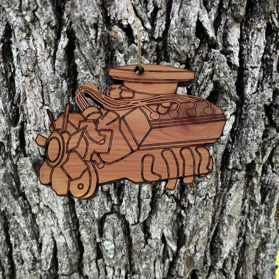 Engine - Cedar Ornament {2}
