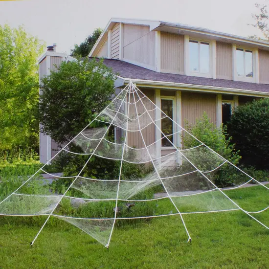 Northlight Giant Outdoor Spider Web Halloween Decoration - 9.8' - White {1}