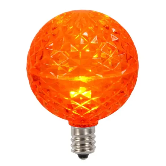 Vickerman LED G50 Replacement Christmas Light Bulbs - Orange - E12 Base - Pack of 25 {1}