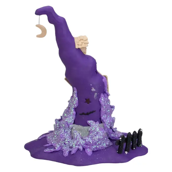 Kurt Adler 10.43" Battery Operated Witches Hat Halloween Table Top Decor White {4}