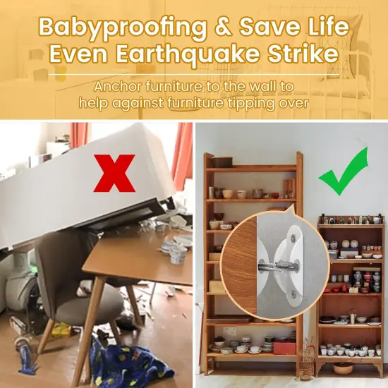 Furniture Anchors (10 Pack) for Baby Proofing, Furniture Straps Anti Tip Furniture Anchor {2}