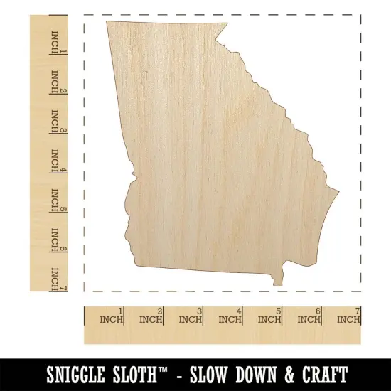 Georgia State Silhouette Unfinished Wood Shape Piece Cutout for DIY Craft Projects {1}