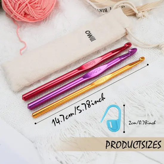 24 Pieces Crochet Hooks,High Quality Coloured Aluminium Crochet Needles for Crocheting Yarn, Ergonomic Handle Crochet Hook Set,Crochet Needle Set Suitable for Beginners Adults {6}
