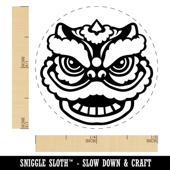 Chinese New Year Lion Dancer Head Self-Inking Rubber Stamp for Stamping Crafting Planners Purple {1}