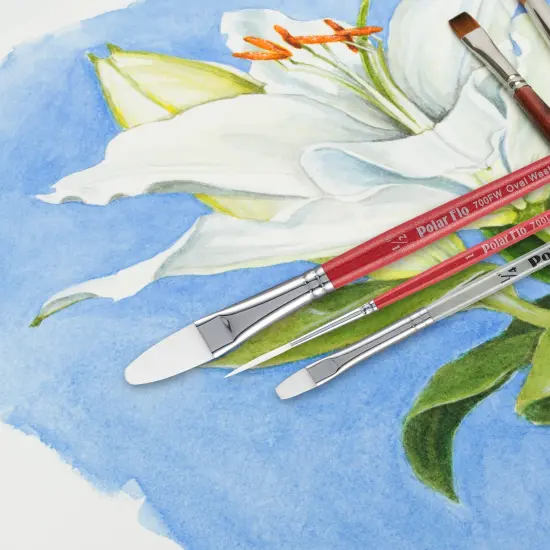 Creative Mark Polar Flo Professional Watercolor Brushes - Bright- Short Handle, Nickel-Plated Seamless Brass Ferrule - Art Paint Brushes for Acrylic Painting, Watercolor, Gouache, and More {5}