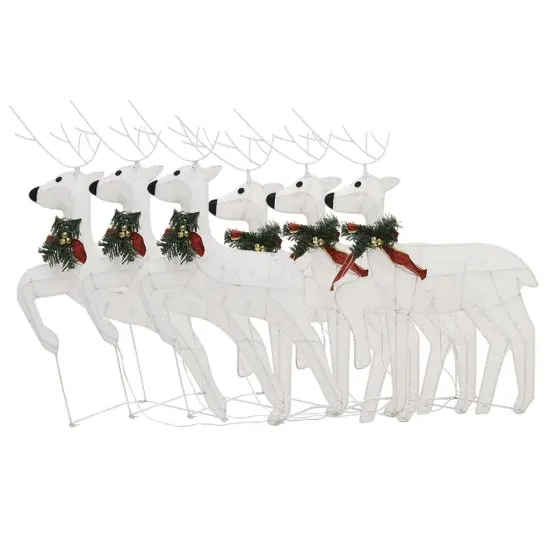 6 pcs Christmas Reindeers 120 LEDs White {4}