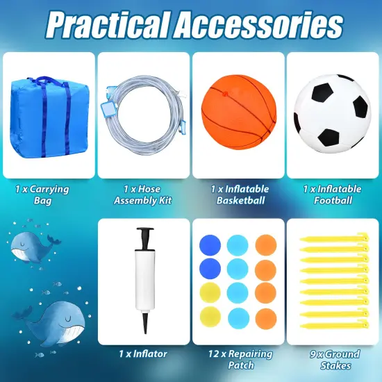 6-in-1 Inflatable Water Slide Jumping House without Blower {5}