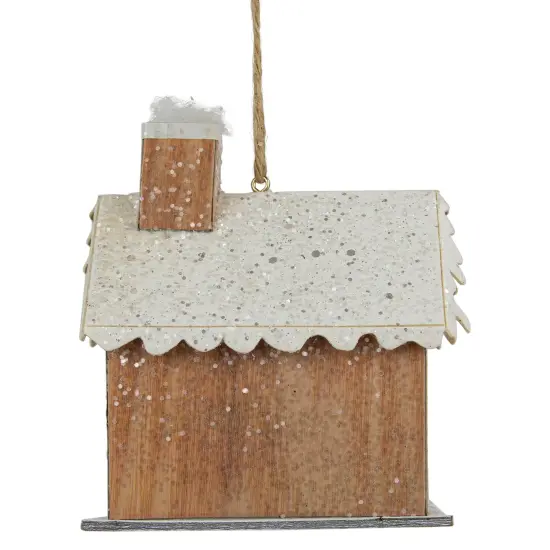 Northlight Battery Operated Lighted Rustic House Christmas Ornament - 4" - Beige {6}