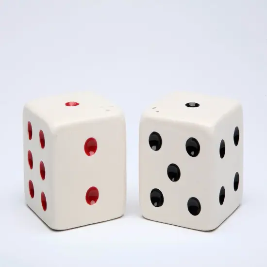 Hand Painted Ceramic Dice Salt & Pepper Shakers, Home D&eacute;cor, Gift for Him, Gift for Dad, Kitchen D&eacute;cor, Game Room Decor {3}