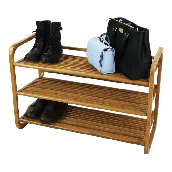 Oceanstar 3 Tier Bamboo Shoe Rack Brown {5}