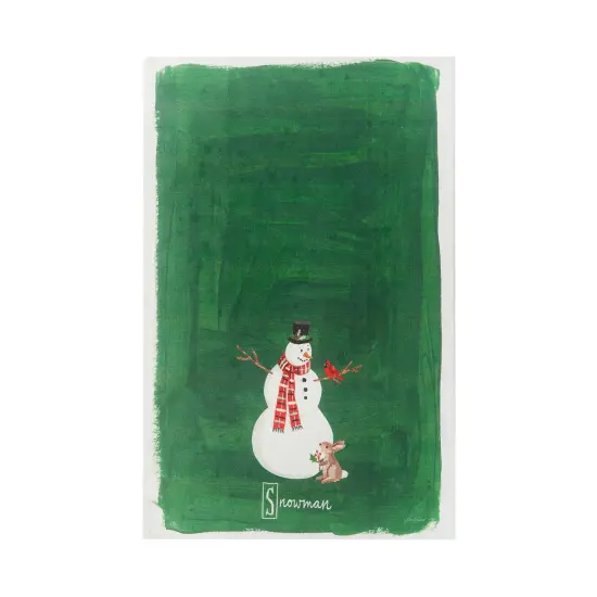 Snowman Alphabet Printed Kitchen Towel {1}