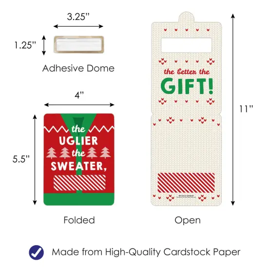 Big Dot of Happiness Ugly Sweater - DIY Assorted Holiday and Christmas Party Cash Holder Gift - Funny Money Cards - Set of 6 {6}