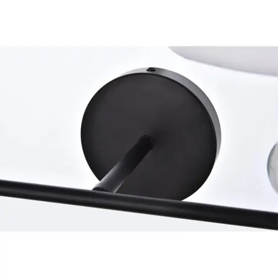 Bethany 2 lights bath sconce in black with white fabric shade {6}