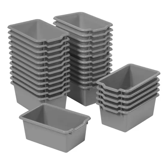 Scoop Front Storage Bins, Multipurpose Organization, 30-Pack Dark Grey {1}