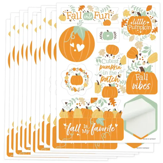 Big Dot of Happiness Little Pumpkin - Fall Birthday or Baby Shower Party Favor Sticker Set - 12 Sheets - 120 Stickers {1}