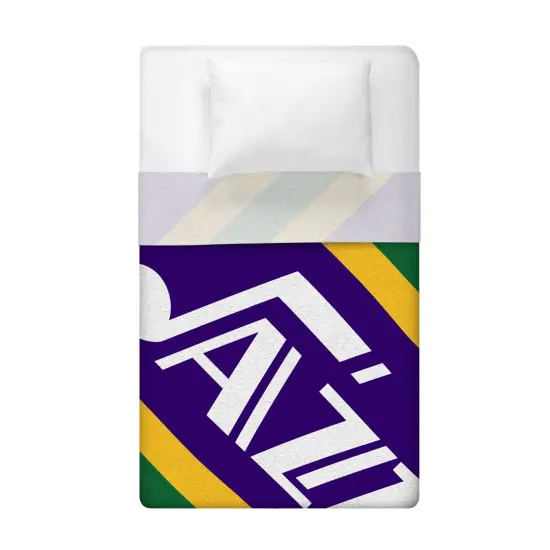 Sleep Squad Utah Jazz Hardwood Classics 60&rdquo; x 80&rdquo; Raschel Plush Blanket {4}