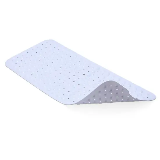 Bath Tub Mat Non-Slip Shower Mat BPA-Free Massage Anti-Bacterial with Suction Cups Washable White {5}