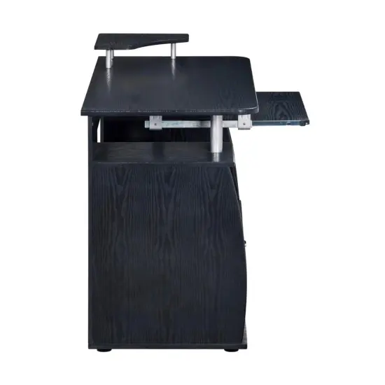 Techni Office Solutions 47.25" Black Espresso Unique Techni Mobili Complete Workstation Computer Desk with Storage {7}